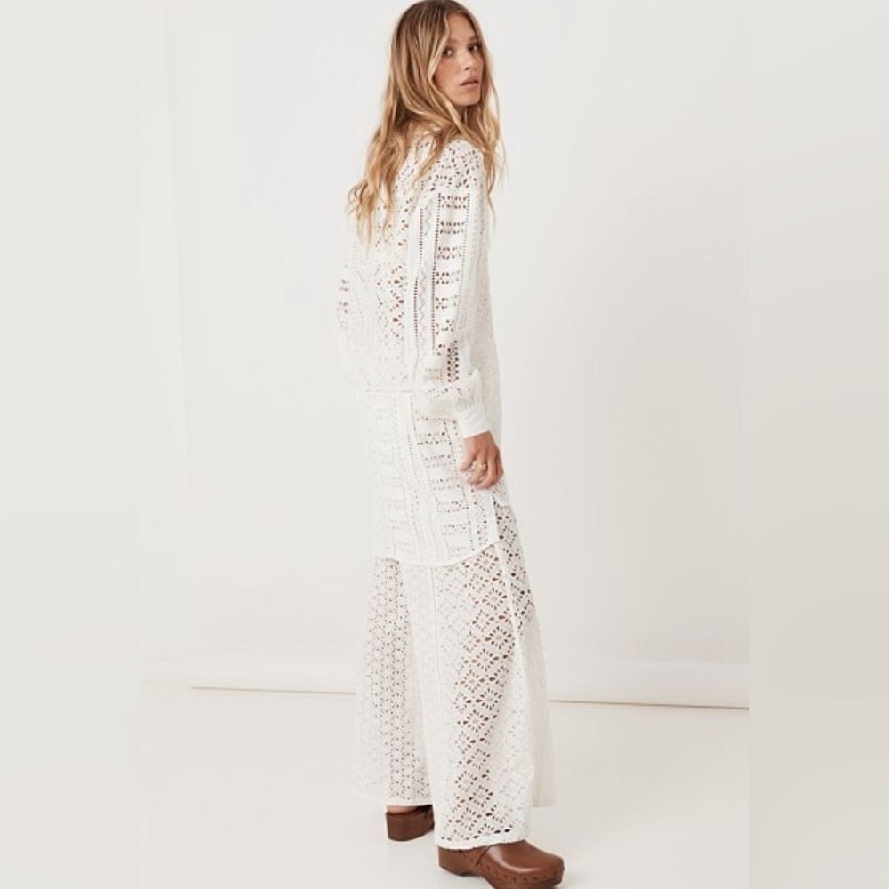 Spell Lottie Eyelet Pants White Size Medium